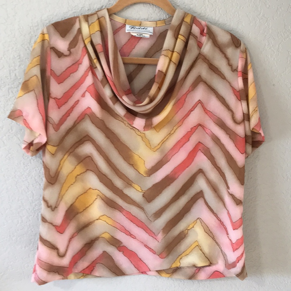 Teddi of California Multicolored blouse cowl neck